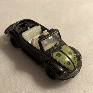 Vintage Road Champ Welly Black VW Beetle Cabriolet Convertible Die Cast Toy Car